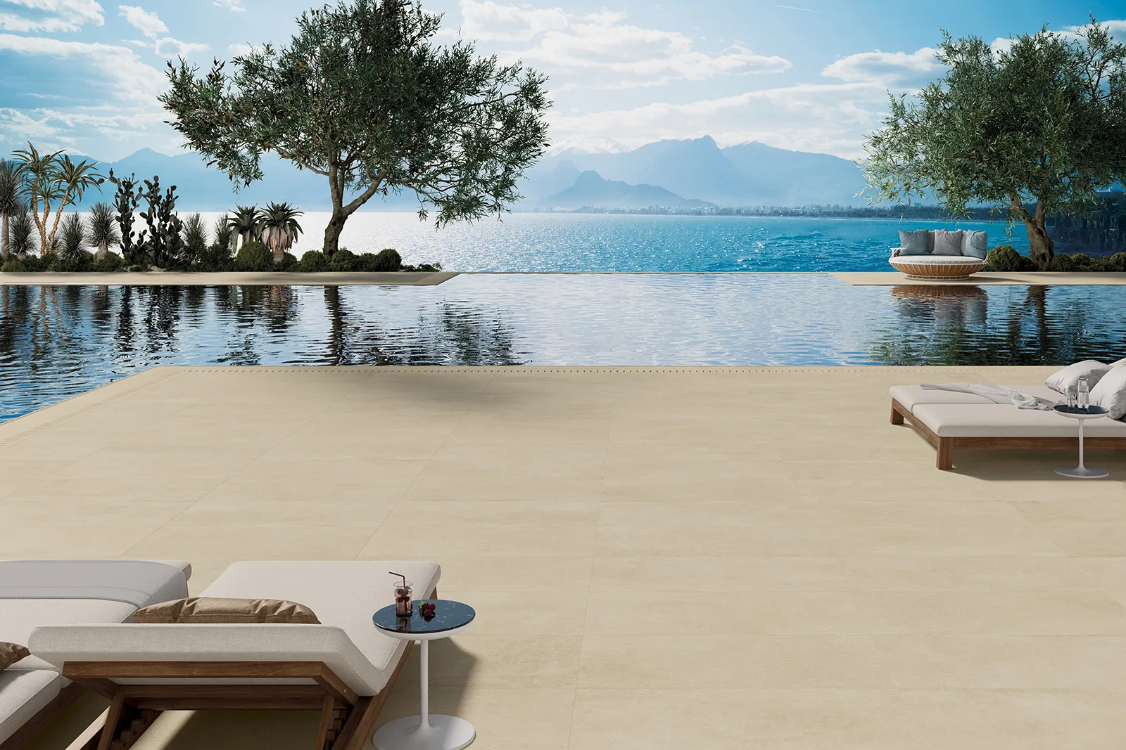 Tagina City Stone Beige – Poolbereich
